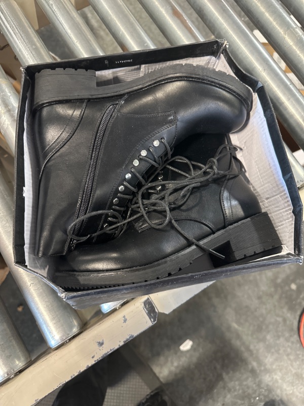 Photo 1 of Katliu Women Combat Boots Lace Up/Zip Up Black Size 38 Eur