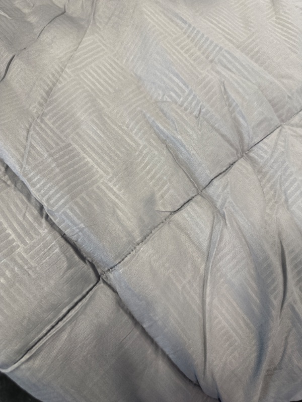 Photo 4 of Bedsure King Comforter Sets - Grey Basket Weave Pattern Down Alternative Comforter Sets Box Stitching Duvet Insert, Lightweight All Season Bed Set with 2 Pillow Shams Grey King