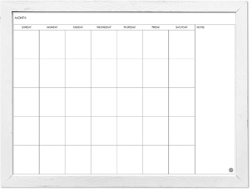 Photo 1 of Loddie Doddie - Magnetic Calendar Board, Dry Erase Board for Wall, Wall Mount White Board Calendar, Home or Office Decor for to-Do Lists, White Wood Frame, 30 inches x 40 inches