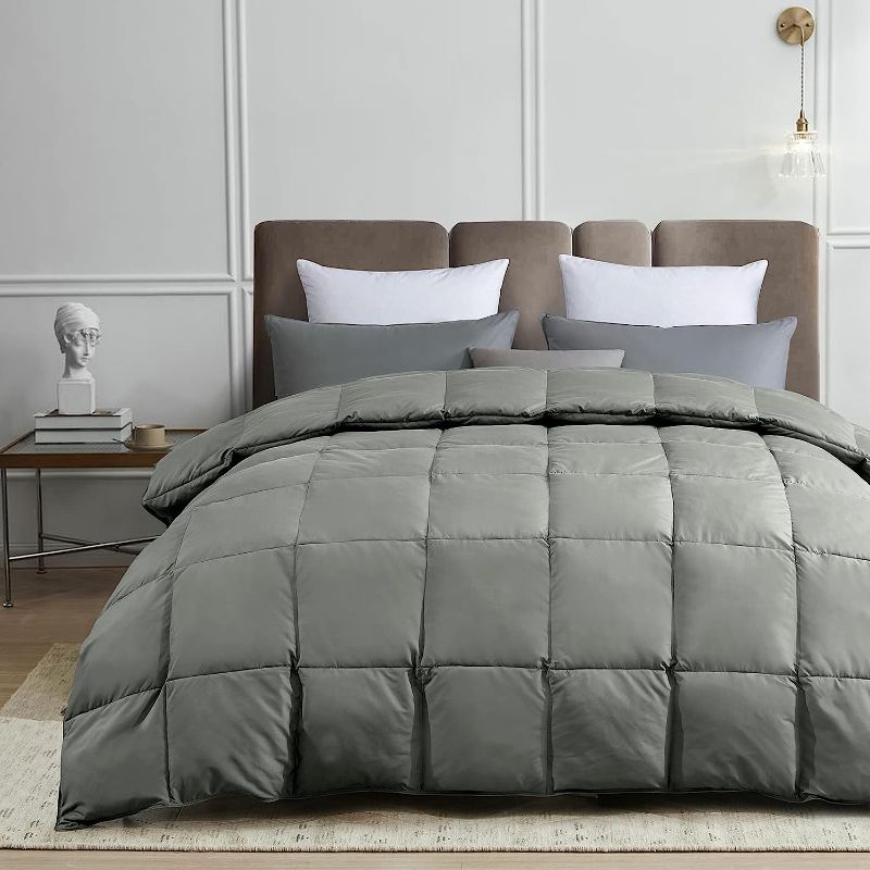 Photo 1 of Comforter King Size White - Down Feather Comforter 106 x 90 Inches Gray