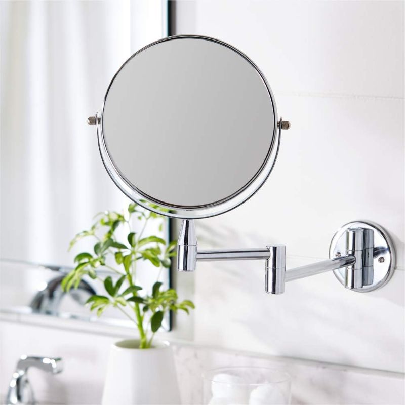 Photo 1 of Amazon Basics Wall-Mounted Round Vanity Mirror, 1X/5X Magnification, Chrome, 15.2 inches x 1.18 inches
