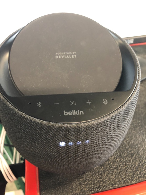 Photo 2 of Belkin SoundForm Elite Hi-Fi Smart Speaker + Wireless Charger (Alexa Voice-Controlled Bluetooth Speaker) Sound Technology by Devialet (Black)