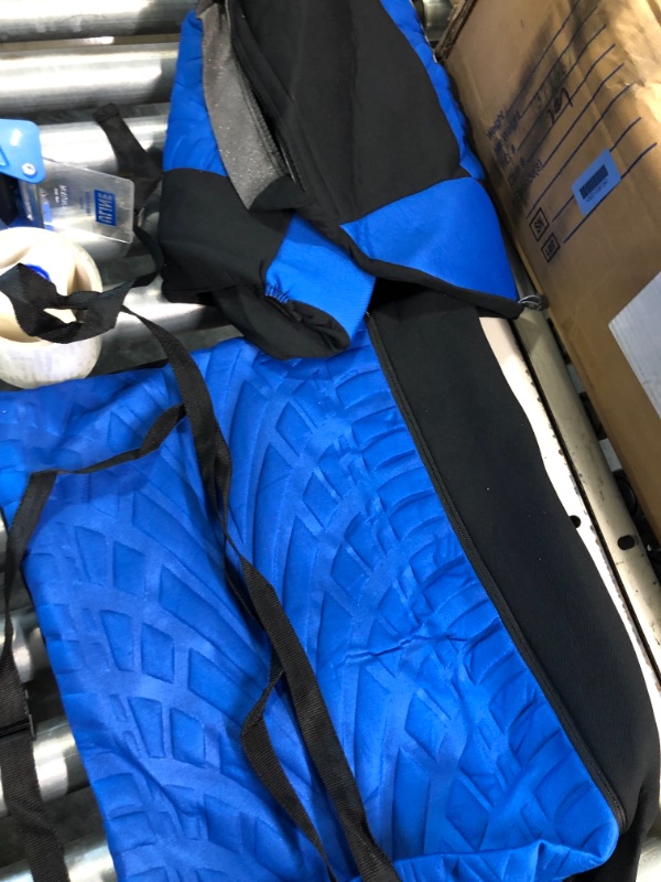 Photo 4 of FH Group Car Seat Covers Cosmopolitan Flat Cloth Car Seat Covers Front Seats Only Blue Automotive Seat Covers, Airbag Compatible Universal Fit Interior Accessories Cars Trucks SUV Car Accessories Blue / Black