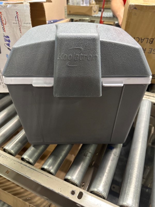 Photo 3 of Koolatron Thermoelectric Iceless 12V Cooler/Warmer 9.8 qt (9 L), Electric Portable Car Fridge w/ 12 Volt DC Power Cord, Shoulder Strap, Gray/White, Travel Fishing Trucking, Made in North America 9.8 Quart