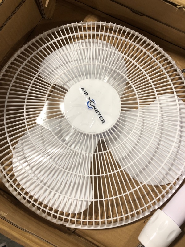 Photo 2 of Air Monster 16" Stand Fan With Remote Control, Remote Stand Fan Oscillating, 3 Speeds, Oscillation, Timer, Adjustable Height, Adjustable Tilt, White Quiet Pedestal Fan