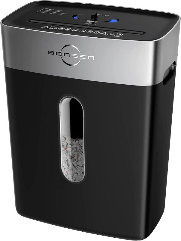 Photo 1 of BONSEN Paper Shredder for Home Office, 10-Sheet Cross-Cut Shredder, P-4 High Security Level, Quiet Credit Card Shredder with Jam Proof System, 4 Gallons Bin (S3201)