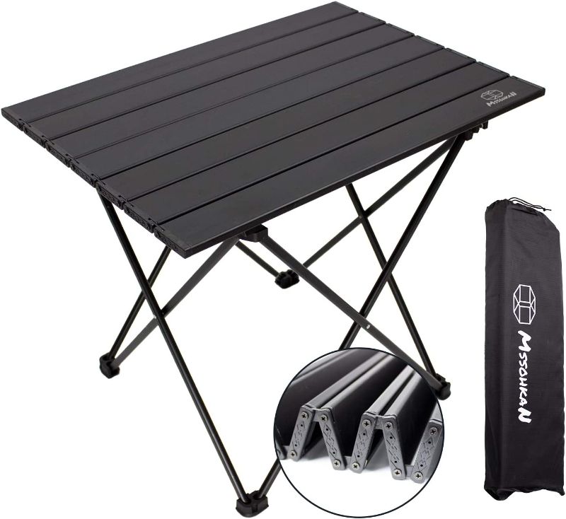 Photo 1 of Camping Table Folding Portable Camp Side Table Aluminum Lightweight Carry Bag Beach Outdoor Hiking Picnics BBQ Cooking Dining Kitchen Black Medium