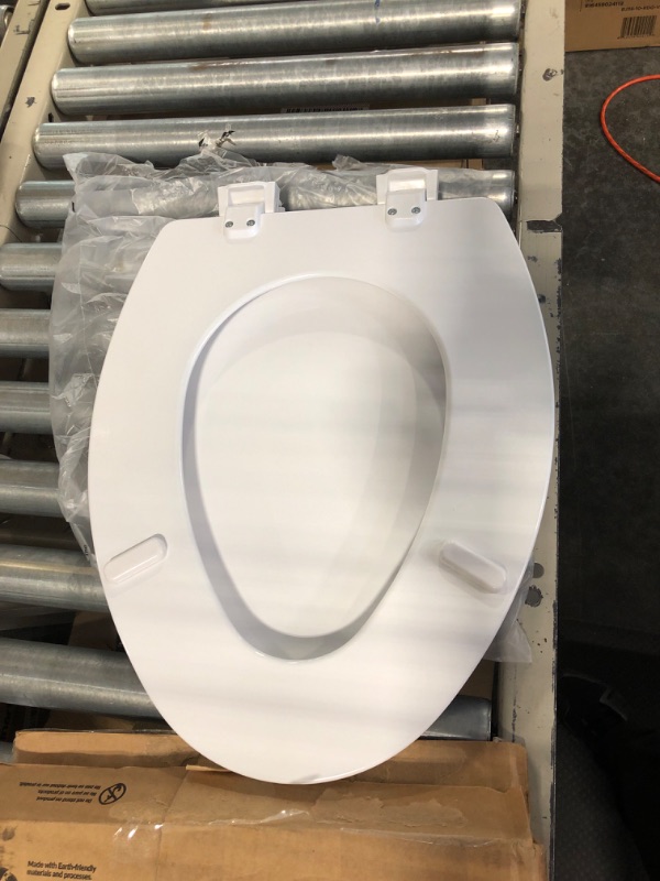 Photo 5 of Bemis 1500EC 390 Lift-Off Wood Elongated Toilet SEAT, Cotton White