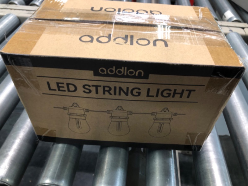 Photo 3 of addlon LED Outdoor String Lights 24FT with Dimmable Edison Vintage Shatterproof Bulbs and Commercial Grade Weatherproof Strand - ETL Listed Heavy-Duty Decorative Cafe, Patio, Market Light 24FT Black