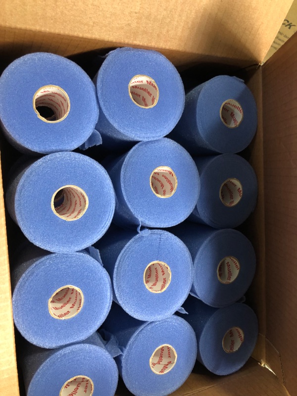 Photo 2 of 36 Pieces Foam Underwrap Tape Sports Prewrap Athletic Tape Foam Pre Wrap Athletic Tape for Ankles Wrists Hands and Knees (Blue)