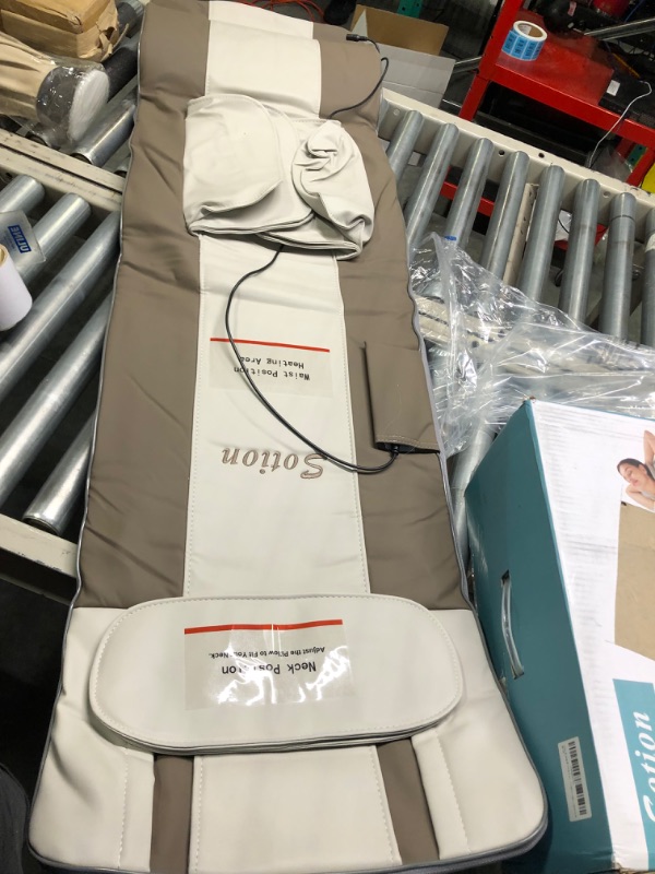 Photo 1 of Full Body Massage Mat with Airbags Stretching & Heat, 3D Lumbar Traction & Relaxation, Back Massager Massage Pad, 4 Modes 3 Intensities 3 Heat Levels, PU Leather, Foldable Design, But Only Fit 5'1-5'9