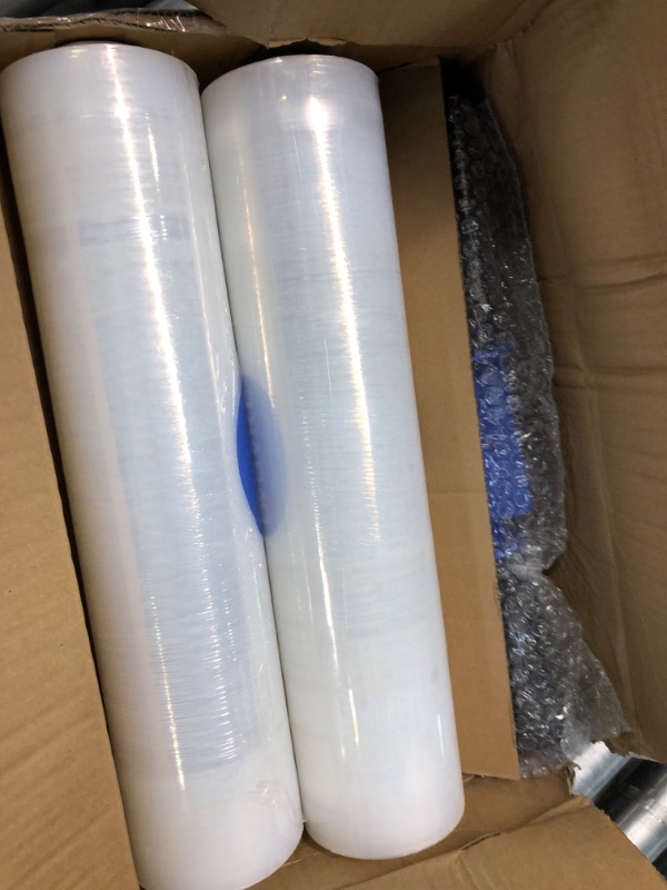 Photo 3 of TICONN 2PK Stretch Wrap Stretch Film Roll, 1000ft 60 Gauge Industrial Strength 15 inch Wide Clear Plastic Wrap with Handles for Pallet Wrapping Shipping and Surface Protection (1000ft, 2pk)