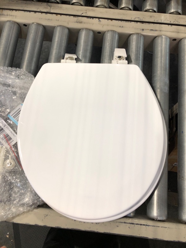 Photo 3 of  Plastic Round Toilet Seat with Lid, White 1 x 14.5 x 15.75"