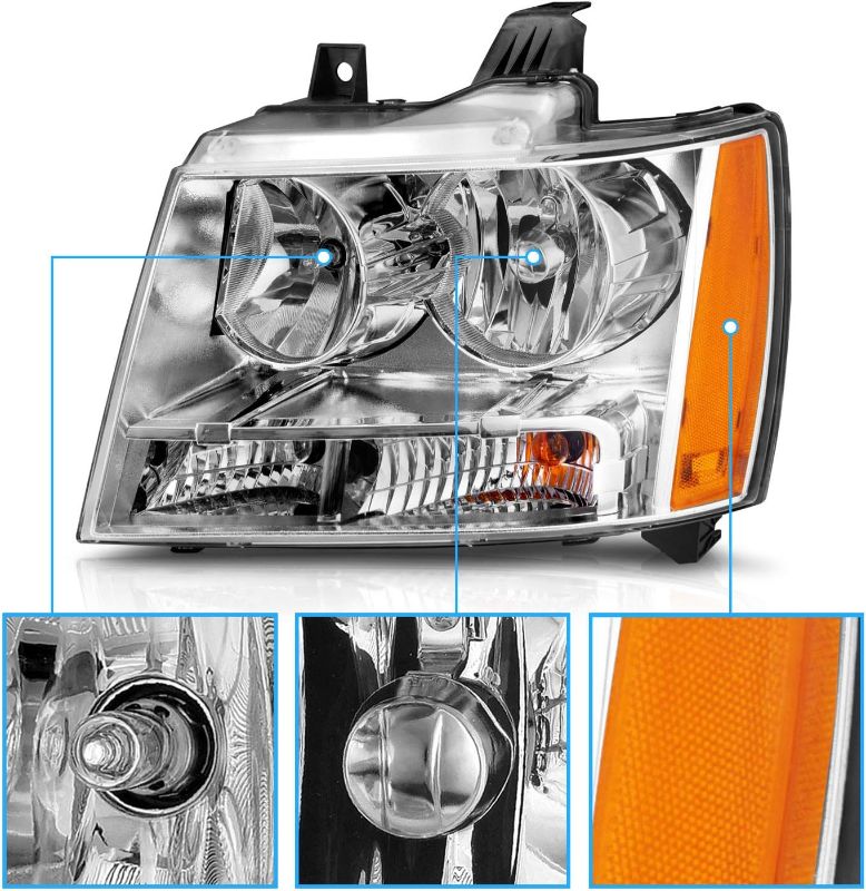 Photo 1 of AmeriLite for Chevy 07-13 Tahoe/Suburban/Avalanche Factory Style Replacement Headlights - Driver side only 