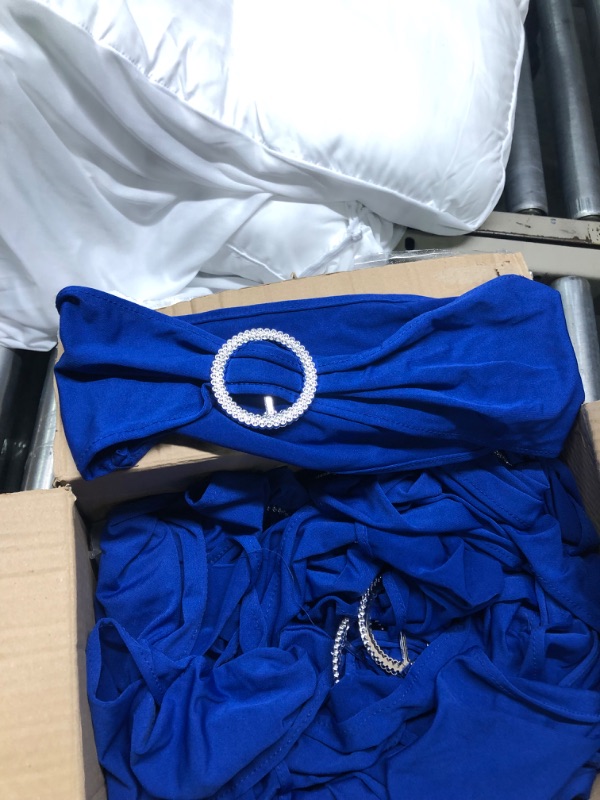 Photo 4 of 50pcs Spandex Chair Sash with Buckle Slider Sashes Bows for Wedding Party Hotel Event Decoration (Royal Blue)
(BRAND NEW IN FACTOREY PACKAGING. OPENED FOR QUALITY CHECK/PICTURES.)