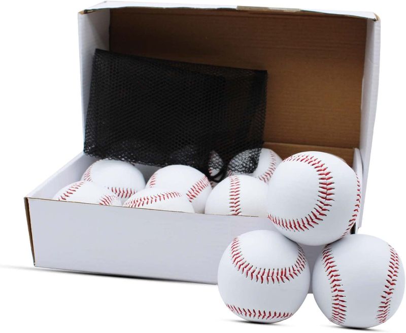 Photo 1 of Magicorange Baseball, 12 Pack Baseballs Practice Training Baseballs Unmarked Baseball Soft Toss, Batting, Fielding, Hitting, Pitching