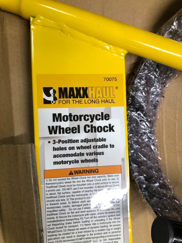 Photo 4 of MaxxHaul 70075 Motorcycle Wheel Chock MaxxHaul 70075- 24" L x 9-3/4W x 12-7/8" H