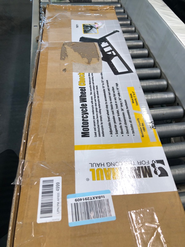 Photo 1 of MaxxHaul 70271 Adjustable Motorcycle Wheel Chock Stand Heavy Duty 1800lb Weight Capacity