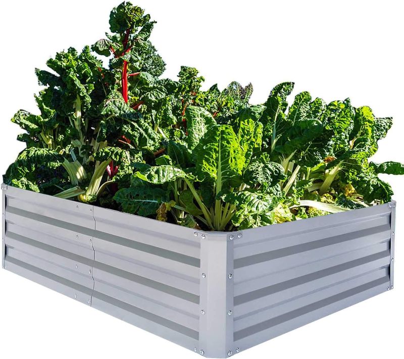 Photo 1 of  Garden Beds for Vegetables Metal Planter Boxes Outdoor Flower Bed Kit Steel Patio 4x4