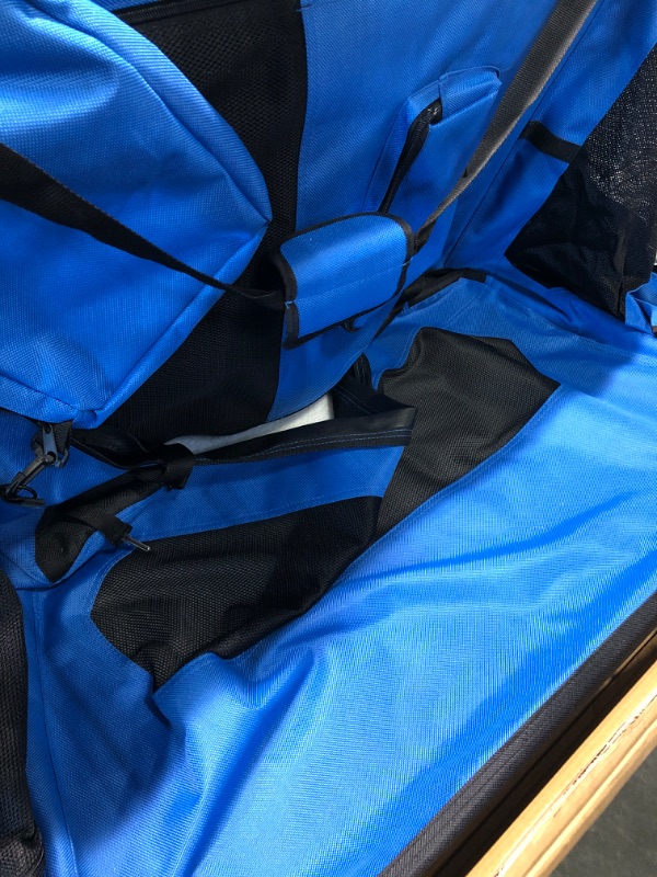 Photo 4 of AmazonBasics Premium Folding Portable Soft Pet Crate - 36‘, BLUE BLUE 36"