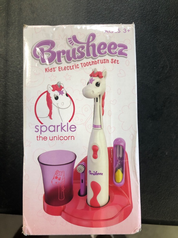 Photo 1 of Brusheez Kid's Electric Toothbrush Set Replacement Brush Heads 2 Pack - Sparkle The Unicorn