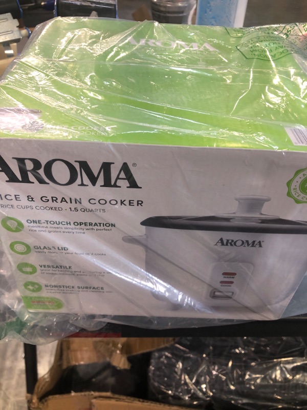 Photo 2 of Aroma Housewares Aroma 6-cup (cooked) 1.5 Qt. One Touch Rice Cooker, White (ARC-363NG), 6 cup cooked/ 3 cup uncook/ 1.5 Qt.