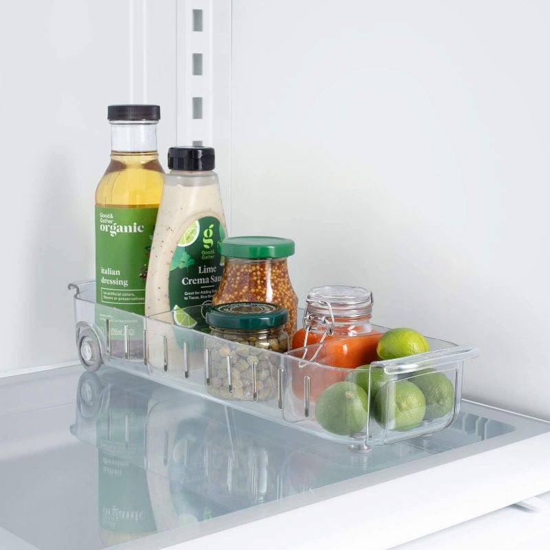 Photo 1 of Adjustable Rolling Refridgerator Organizer Bins with Dividers and Handles for Kitchen and Fridge Organization