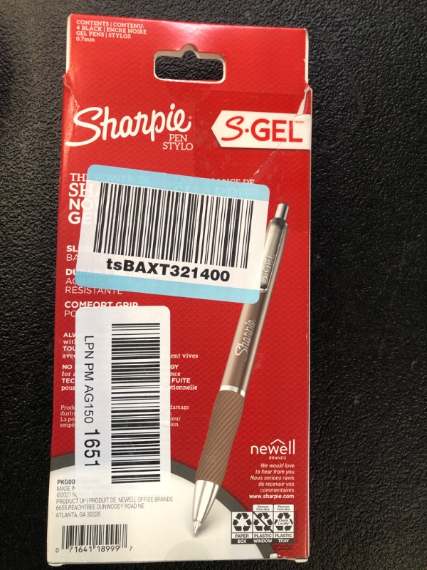 Photo 2 of SHARPIE S-Gel, Gel Pens, Sleek Metal Barrel, Champagne, Medium Point (0.7mm), Black Ink, 4 Count & SHARPIE S-Gel, Gel Pens Pearl White Body, Black Gel Ink Pens, 4 Count & Sharpie S-Gel, Gel Pens Champagne Gel Pens + Pearl White Body + Frost Blue Body