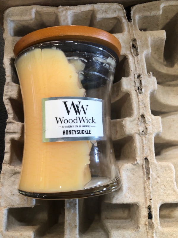 Photo 3 of Woodwick PlusWick Candle, Honeysuckle - 1 candle, 9.7 oz