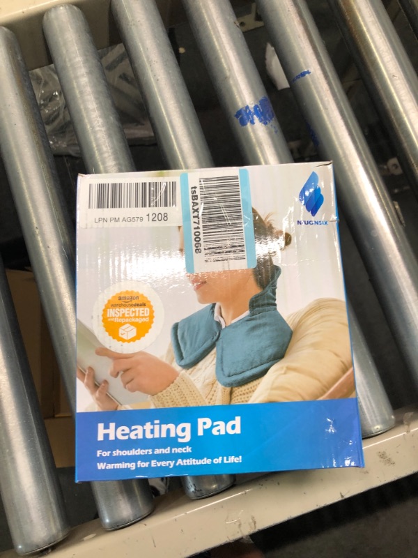 Photo 1 of Heating Pad for Neck and Shoulders, 2lb Large Weighted Neck Heating Pad Electric for Neck Shoulder Pain Relief, 6 Heat Settings 4 Auto-Off, Gifts for Women Men Mom Dad, 16"x23" (Blue)