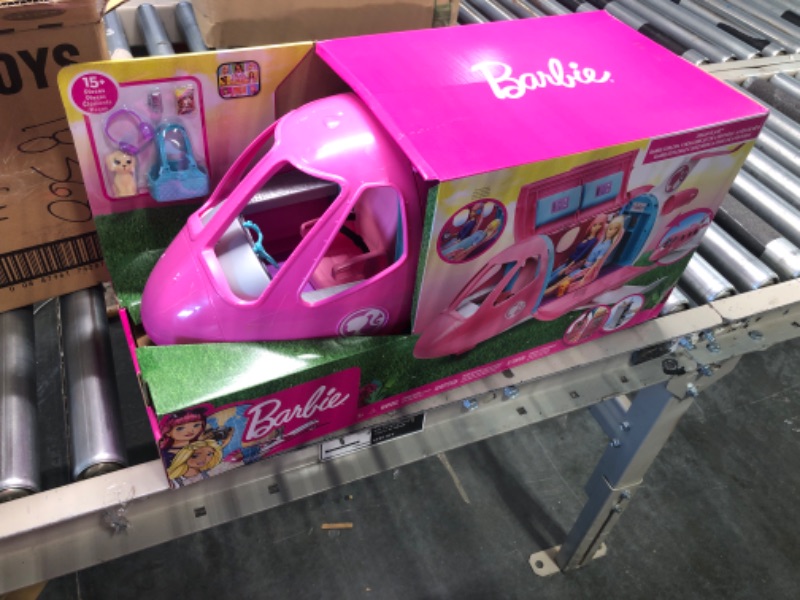 Photo 1 of Barbie Dreamplane Airplane Toys Playset with 15+ Accessories Including Puppy, Snack Cart, Reclining Seats and More Standard