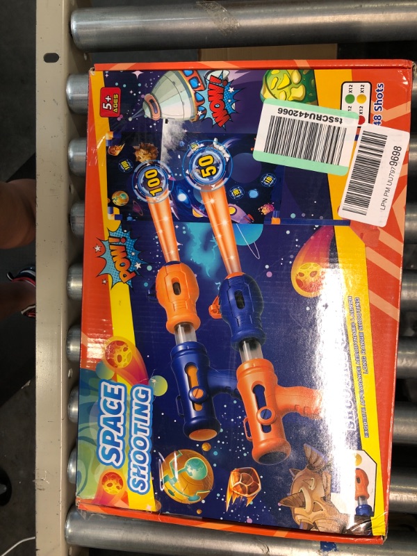 Photo 3 of 2023 Upgraded Kids Toys for Age 5 6 7 8 9 10+ Years Old Boys Girls, Shooting Game with 48 Foam Balls & 2pk Air Guns & Moving Shooting Target- Ideal Christmas Birthday Gift-Compatible with Nerf Gun Toy