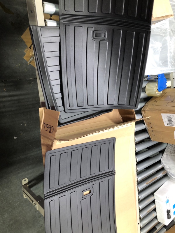 Photo 1 of BDK M783 DuraChannel Heavy Duty Rubber Car Floor Mats Liner for Auto - All Weather 3 Piece Set Front & Rear, Fits Car Truck SUV Van, Universal Trim to Fit Black