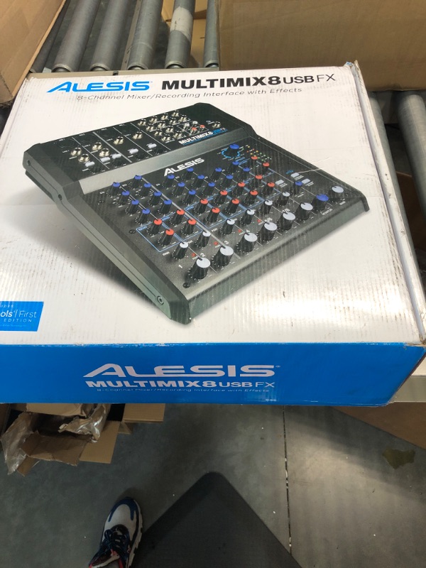 Photo 3 of Alesis MultiMix 8 USB FX – 8 Channel Compact Studio Mixer with Built In Effects & USB Audio Interface for Live Sound and Home Studio Recording 8-Channel Mixer Audio Mixer Only