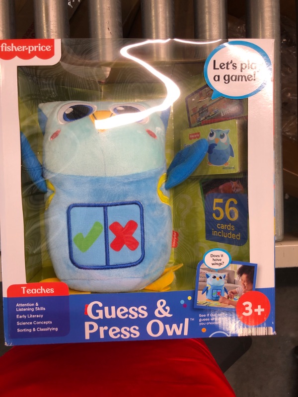 Photo 2 of Fisher-Price Electronic Learning Toy, Guess & Press Owl Interactive Plush with Games for Preschool Kids Ages 3 Years+