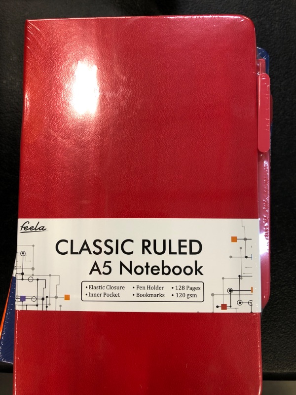 Photo 4 of Hardcover-Journal-Notebooks, 6 Packs A5 Lined Journals Notebook for Writing 200 Pages, 8.2 x 5.5 inch, 6 Colors Classic Ruled Notebooks for Work/Travel/College