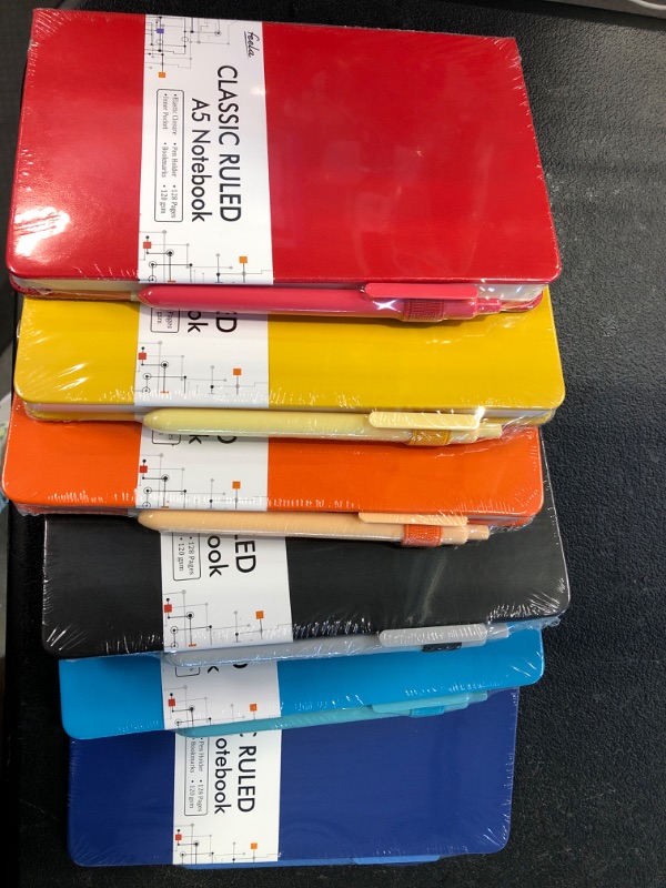 Photo 1 of Hardcover-Journal-Notebooks, 6 Packs A5 Lined Journals Notebook for Writing 200 Pages, 8.2 x 5.5 inch, 6 Colors Classic Ruled Notebooks for Work/Travel/College