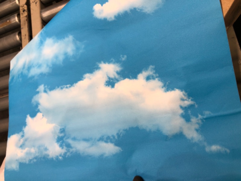 Photo 2 of  Peel and Stick Contact Paper Blue Sky Clouds Pattern Wallpaper Vinyl for Kitchen Wall Art Crafts Decor 24x117 Inch