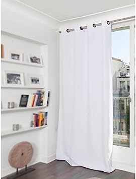 Photo 1 of  2 Moondream Textured Fabric Blackout Curtain, 55" Width x 95" Length, White (Snow MC720), Grommet, 1 Panel