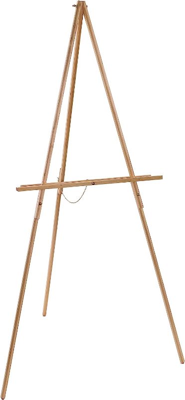 Photo 1 of A-Frame Tripod Studio Artist Floor Easel - Adjustable Tray Height, Holds 40" Canvas - Wood Display Holder Stand for Paintings, Drawings, Framed Photos, Signs