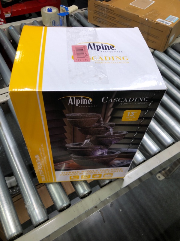 Photo 1 of Alpine Corporation 13" Tall Indoor Tabletop Tiering Bowls Fountain with LED Lights