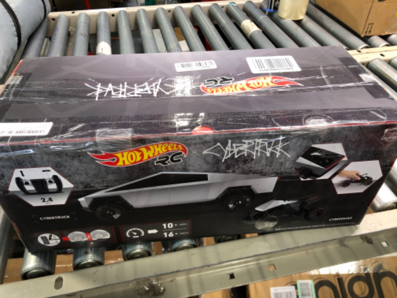 Photo 1 of Hot Wheels RC 1:10 Tesla Cybertruck Radio-Controlled Truck & Electric Cyberquad, Custom Controller, Speeds to 12 MPH, Working Headlights & Taillights, for Kids & Collectors [Amazon Exclusive]