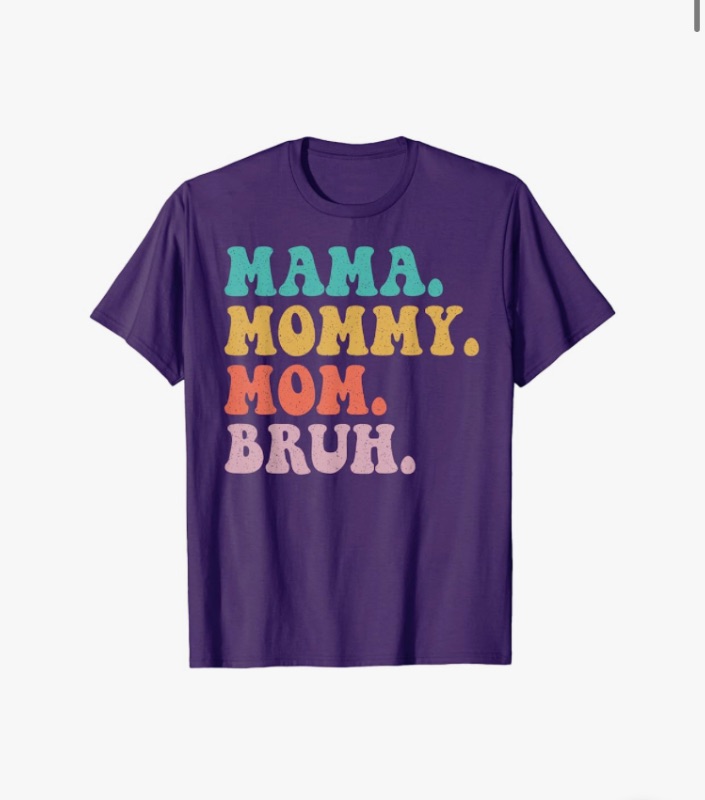 Photo 2 of Groovy Mama Mommy Mom Bruh Mommy and Me Funny Matching Mom T-Shirt