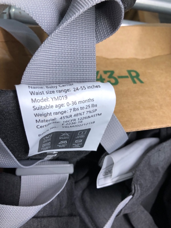 Photo 3 of Newborn Carrier, MOMTORY Baby Carrier(7-25lbs), Cozy Baby Wrap Carrier, with Hook&Loop for Easily Adjustable, Soft Fabric, Deep Grey