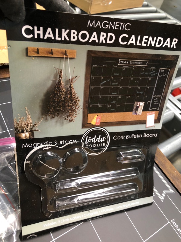 Photo 4 of Loddie Doddie 18x24 Rustic Framed Chalkboard Calendar and Bulletin Combo Board. Includes Chalk Markers, Push-Pins and Magnets. Blackboard - Calendar - Cork Board. Perfect for Organizing Your Space Rustic 18x24