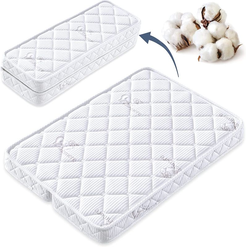 Photo 1 of Pack and Play Mattress - 38" x 26" x 3" - Premium Knitted Playpen Mattresses, Foldable Style, Safety Reinforced Play Yard Mattress - Fits for Graco & Baby Trend & Pamo Babe Playard…