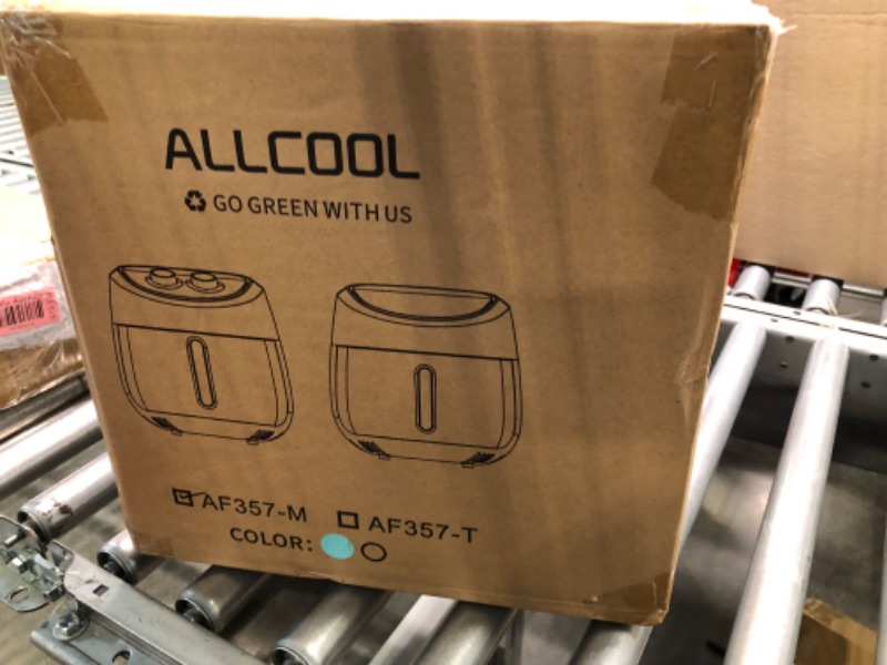 Photo 2 of ALLCOOL Air Fryer 4.5 QT Fit for 2-4 People Easy to Use with 8 Cooking References Auto Shutoff Blue Air Fryer Blue-Knob Control
