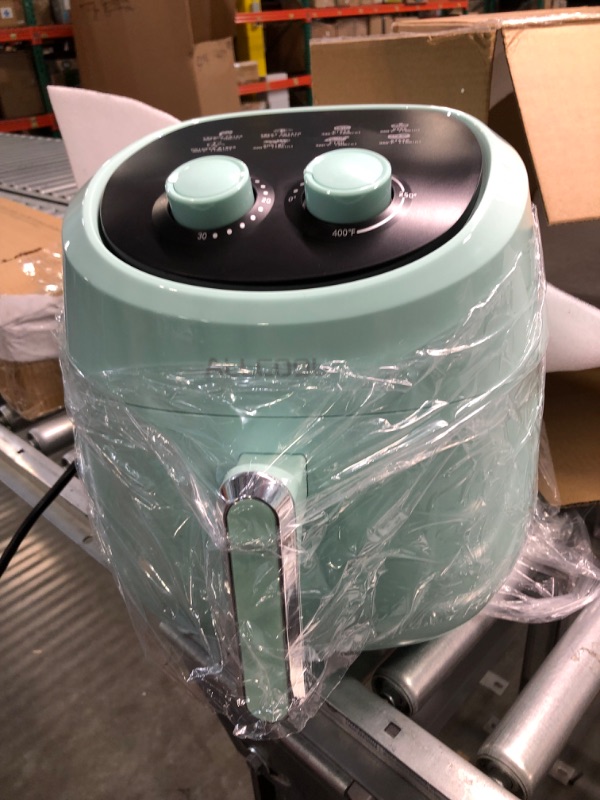 Photo 1 of ALLCOOL Air Fryer 4.5 QT Fit for 2-4 People Easy to Use with 8 Cooking References Auto Shutoff Blue Air Fryer Blue-Knob Control
