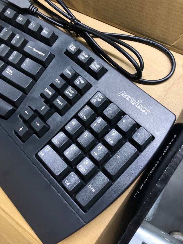 Photo 5 of Perixx Periboard-512 Ergonomic Split Keyboard - Natural Ergonomic Design - Black - Bulky Size 19.09"x9.29"x1.73", US English Layout Wired Black Keyboard