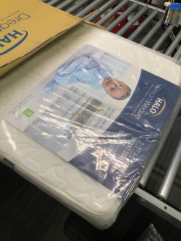 Photo 1 of HALO DreamWeave Baby Crib Mattress and Toddler Bed, Breathable, Dual Sided 2-Stage Design, 100% Breathable Mattress, Machine Washable Cover, Hypoallergenic, Non-Toxic Materials, Greenguard  Cert.